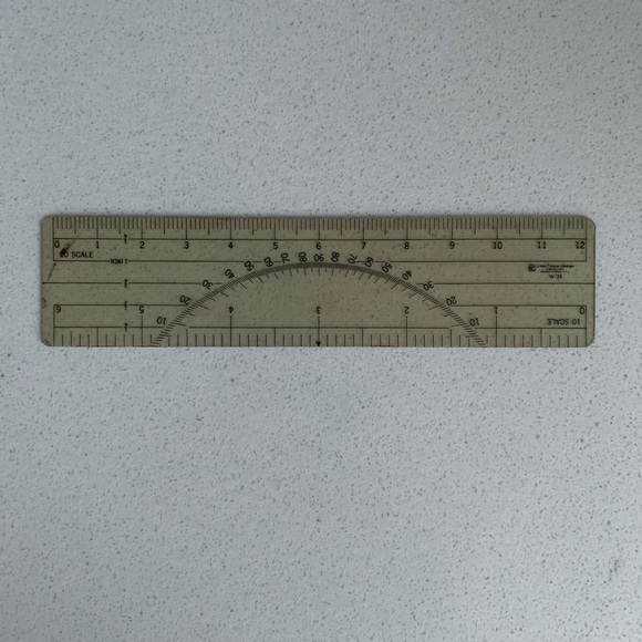 Vintage W-38 Decimal 10ths Ruler By C-Thru Ruler Company Bloomfield, Connecticut - Picture 1 of 2